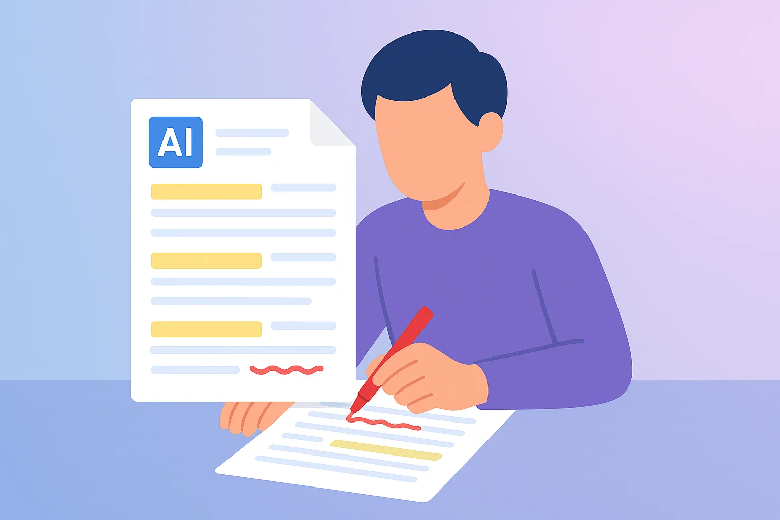 AI 초안에서 사람이 손봐야 할 것 일러스트