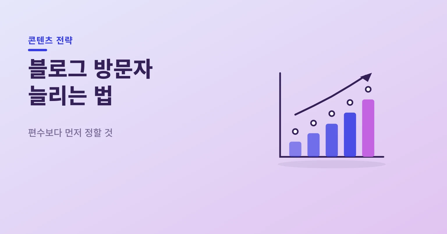 블로그 방문자 늘리는 법 — 검색 유입 성장 그래프 일러스트